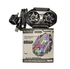 FS06 Semiconductor Cooling Mobile Phone Cooler Radiator Dual Fans Digital Display for Live Streaming with Universal Wheel