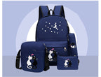 4-Piece School Bag Set/ backpack Children School Bags For Girls Boys Canvas School Bag Fashion Kids - grey