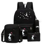4-Piece School Bag Set/ backpack Children School Bags For Girls Boys Canvas School Bag Fashion Kids - grey