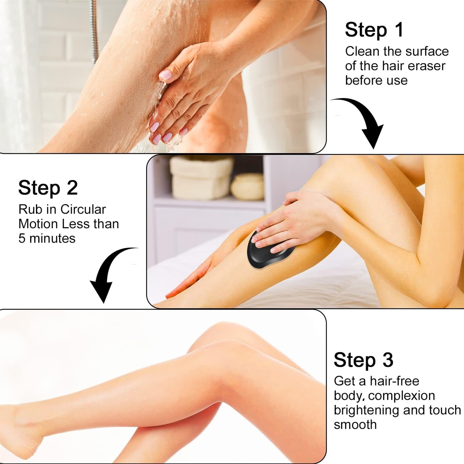 Crystal Hair Remover Easy Smooth Skin Solution For Effortless Hair Removal And Gentle Exfoliation (Random Colors)