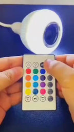 Smart E27 LED RGB White 12W Wireless Bluetooth Speaker Bulb Lamp Colorful Changing Light Remote and App Control
